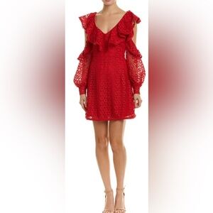 French connection Massey Elegant Red Lace Dress